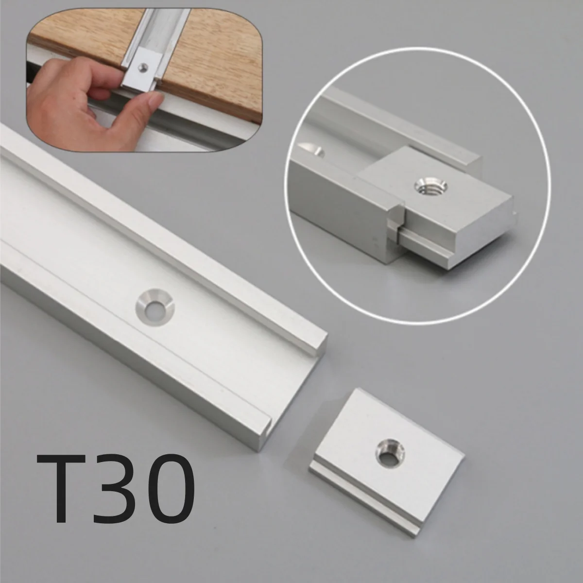 2Pcs Tracks 19/30 Type T Slot Miter Jig Tool, Aluminum Alloy Miter Track Jig Fixture Track Jig Tool for Woodworking Router Table