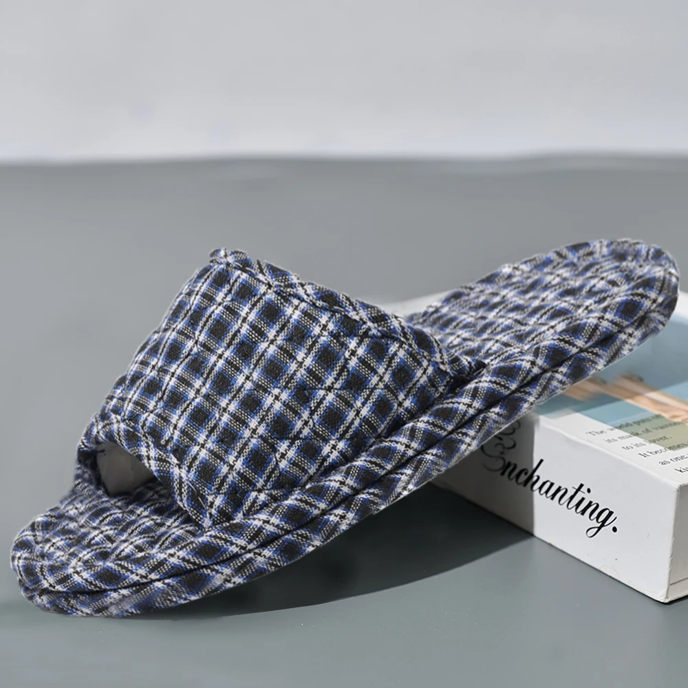 

Fashion Men Slippers Lightweight Home Shoes Antislip Soft Fabric Slippers Indoor Home Slippers Plus Size