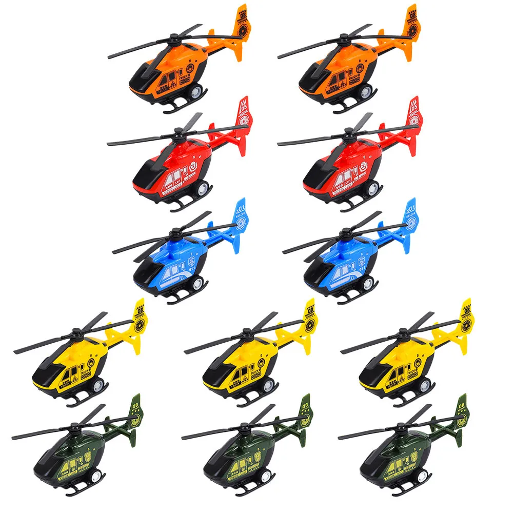 

12Pcs Pull Back Power Helicopters for Kids Early Educational Fun Push to Charge Sliding Inertial Helicopters Birthday Gifts