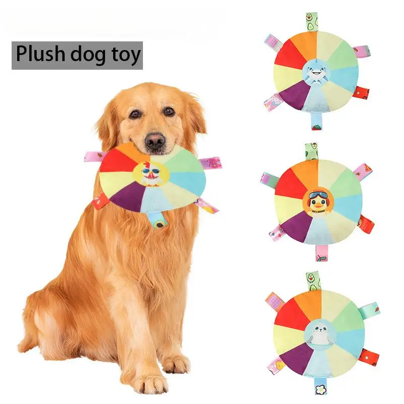 

OUZEY Pet Dog Flying Disc Toys Bite Resistant Puppy Squeak Plush Toys Outdoor Interactive Dog Training Toy Cat Dog Supplies