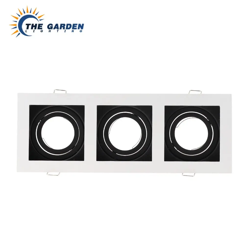 MR16 GU10ที่หนีบหลอดยึด Downlight Square ฝังสปอตไลท์ไฟ LED สำหรับ Lampu Penerangan Rumah ดาวน์ไลท์ปรับกรอบ