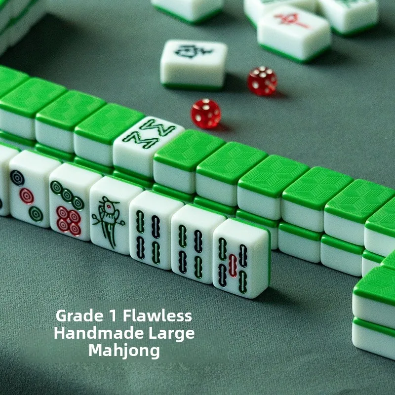 

Home Use Mahjong Tiles Handmade Premium Large Medium Size 44 Number Guangdong Red Middle Mahjong High Aesthetic Value
