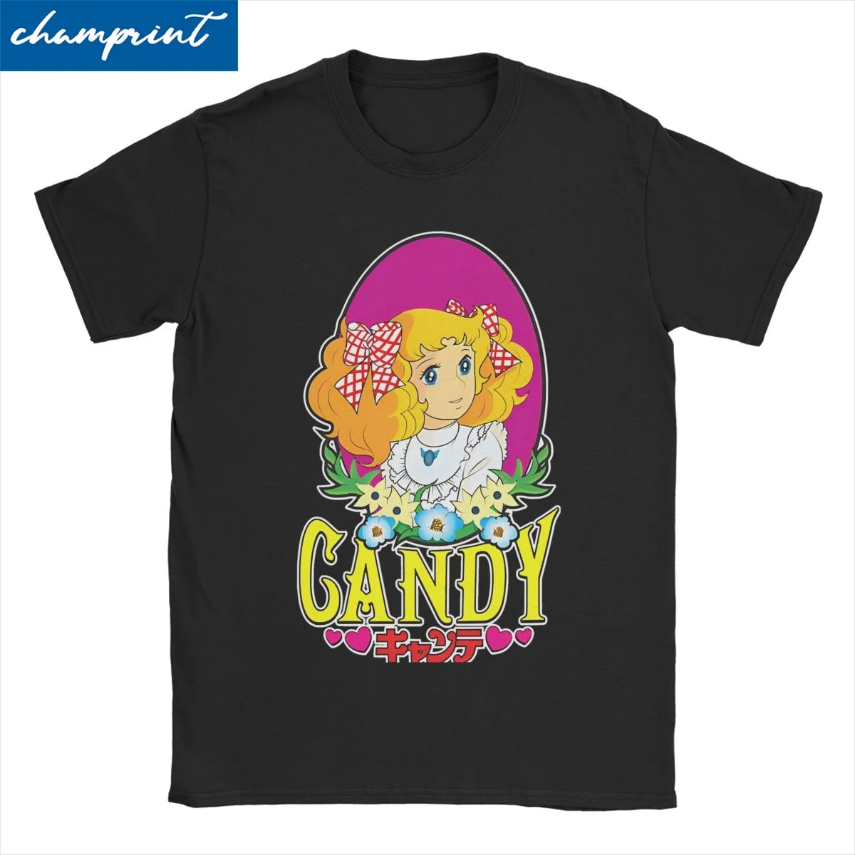 Men Women\'s T-Shirt Kawaii Cute Girl Anime Vintage Cotton Tees Short Sleeve Candy Candy T Shirt Round Neck Clothing Plus Size