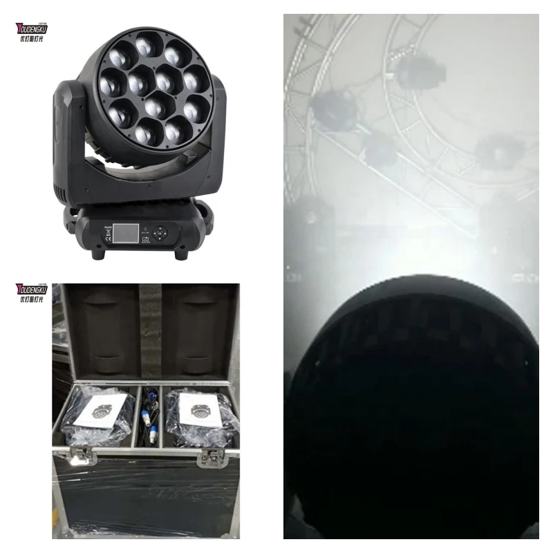 

2 шт. с футляром Pixel Control LED Stage DMX 12x40w Rgbw Zoom Led Wash Moving Head Lights Club Dj Led Moving Head Light