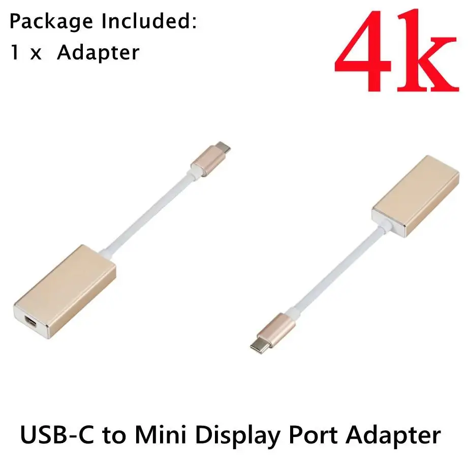 Type C USB C to Mini DP 4K  Type C to Mini Display Port Adapter Plug and Play Thunderbolt 3 to Mini DP Converter for MacBook Pro