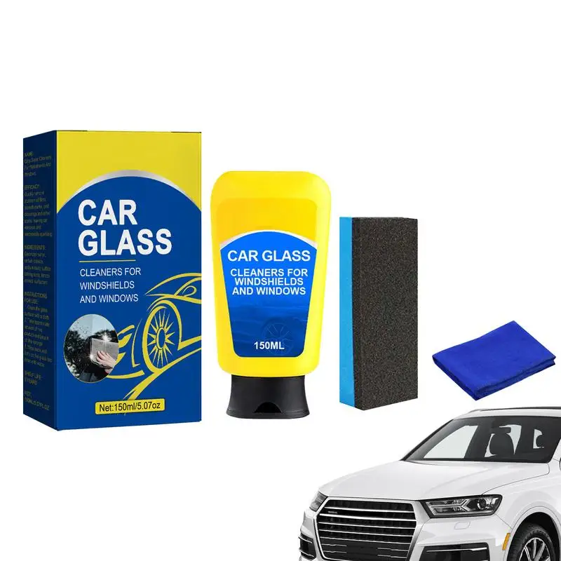 

Car Windshield Cleaner Streak-Free Windshield Detergent Window Cleaners Fast-Acting Glass Cleaning Defogging Cleaner With Sponge