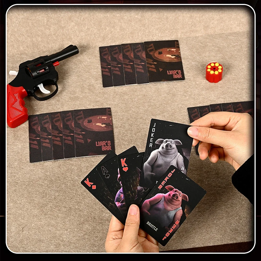 Liar's Bar – Gesellschaftsspiel mit Karten und strategischen Elementen – 20 sorgfältig gestaltete Karten mit thematischen Requisiten für Feiern und Familientreffen. – Detail 2