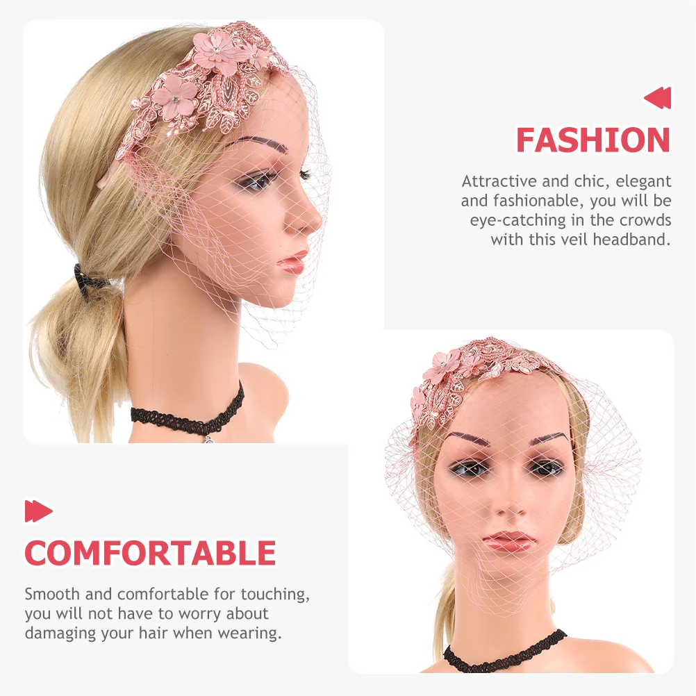 Flower Fascinator Mesh Lace Headband Wedding Dress Dresses Hair Fascinators for Women Hats White Women\'s