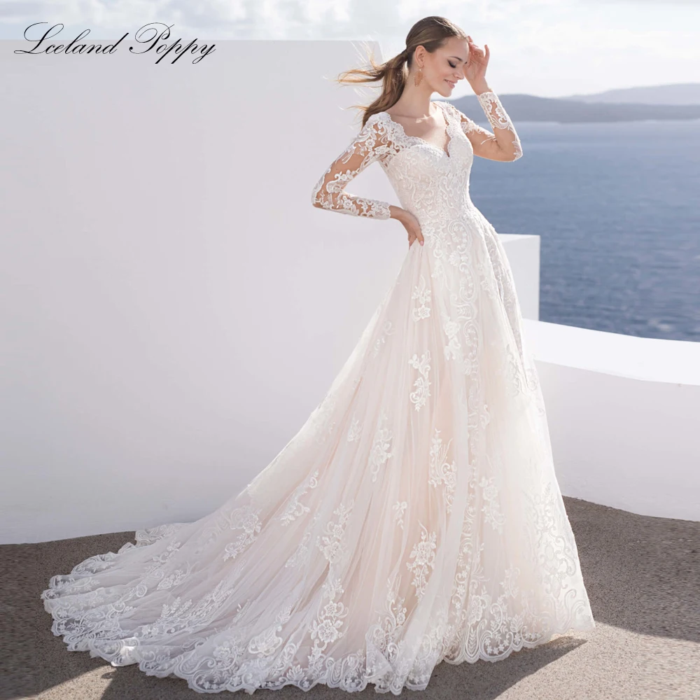 

Lceland Poppy Customized Strapless A Line Tulle Wedding Dresses Beaded Lace Appliques Bridal Gowns with Removable Lace Jacket