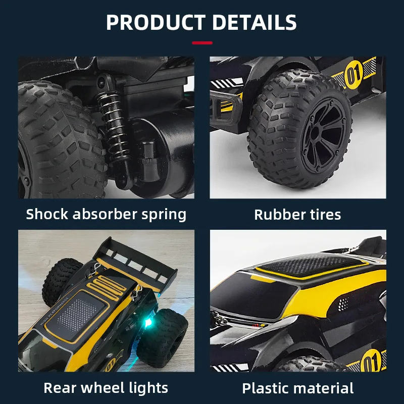 New RC car 2.4G radio remote control toy vehicle Off-road Climb drift SUV high speed cool lighting machine model children gifts