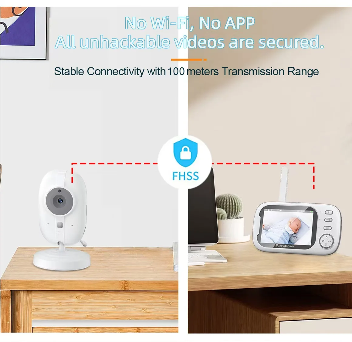 3.5-inch Baby Monitor Monitor: HD video, cry detection, remote viewing, secure cloud storage, easy to set up