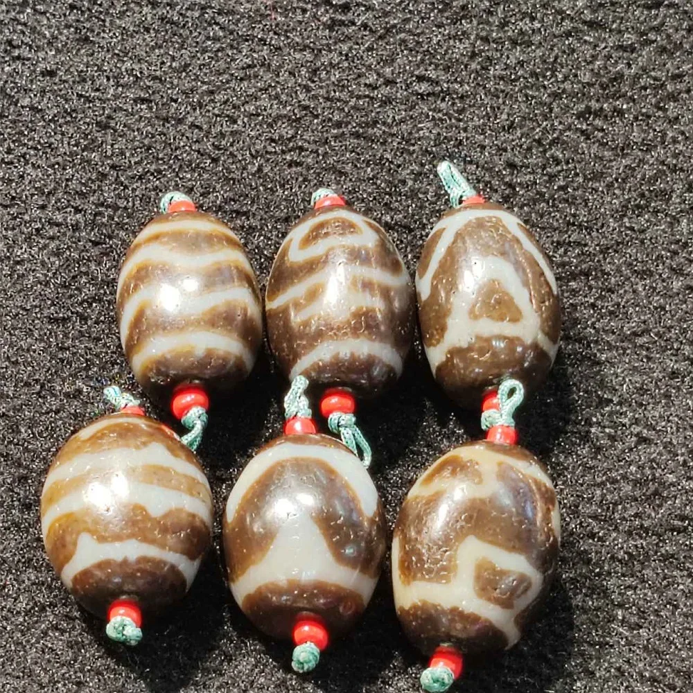 Tibet Agate Dzi Horseshoe Weathered Tiger Teeth Treasure Bottle Multi totem Heavenly Bead Necklace Pendant DIY Accessories