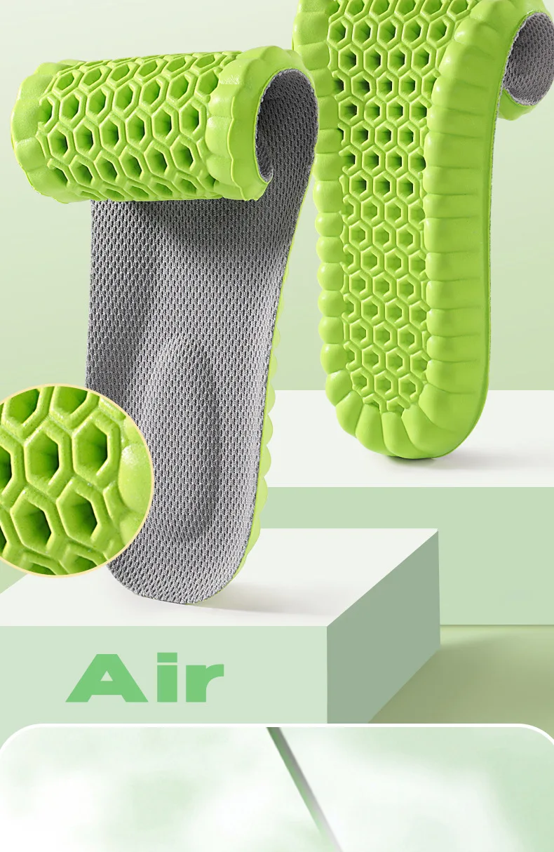 Stoßdämpfende Sport-Einlegesohlen für Herren und Damen, Outdoor-Laufsohlen, weiche, elastische Sohle, atmungsaktive, bequeme Einlegesohlen – Detail 4