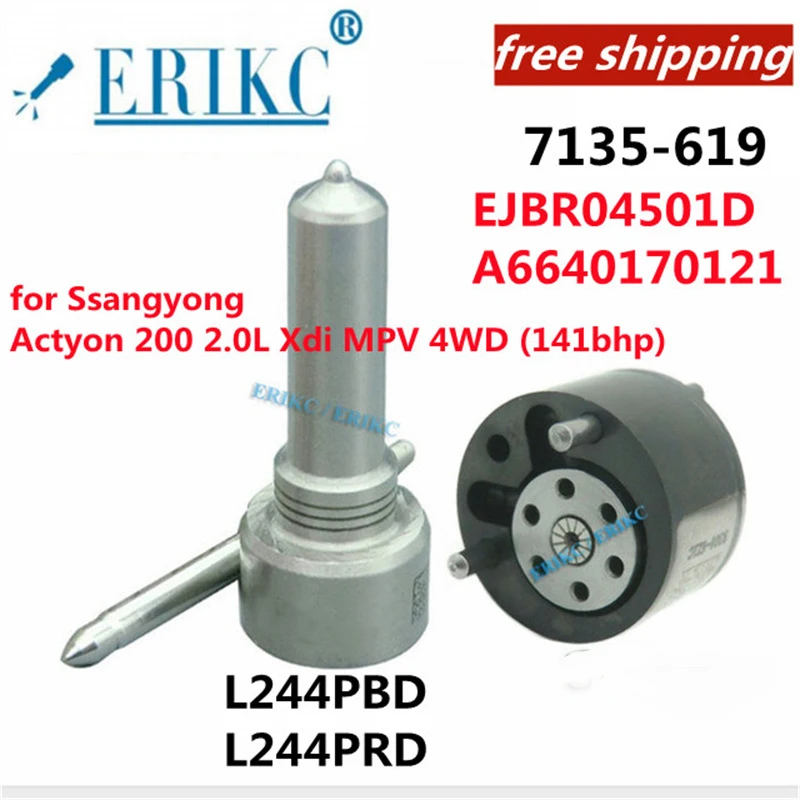 

ERIKC Overhaul Kit 7135-619 Nozzle L244PBD L244PRD 9308-622B A6640170121 FOR Ssangyong EJBR04501D Kyron 2.0L Xdi SUV (100bhp)