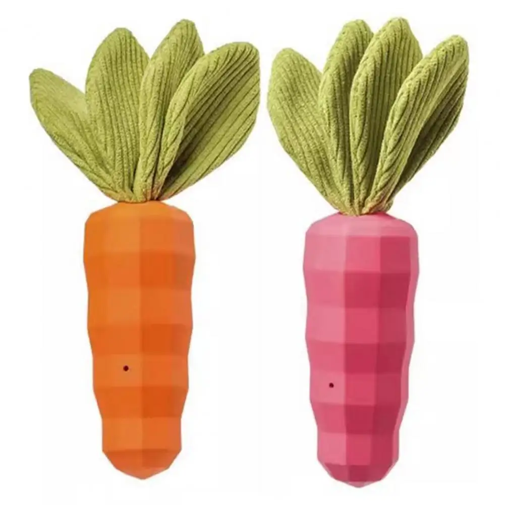 

Carrot Dog Chew Toy,Rubber Tough with sound for Teeth Cleaning,Interactive Puppy Toy for Large Medium Small Breeds