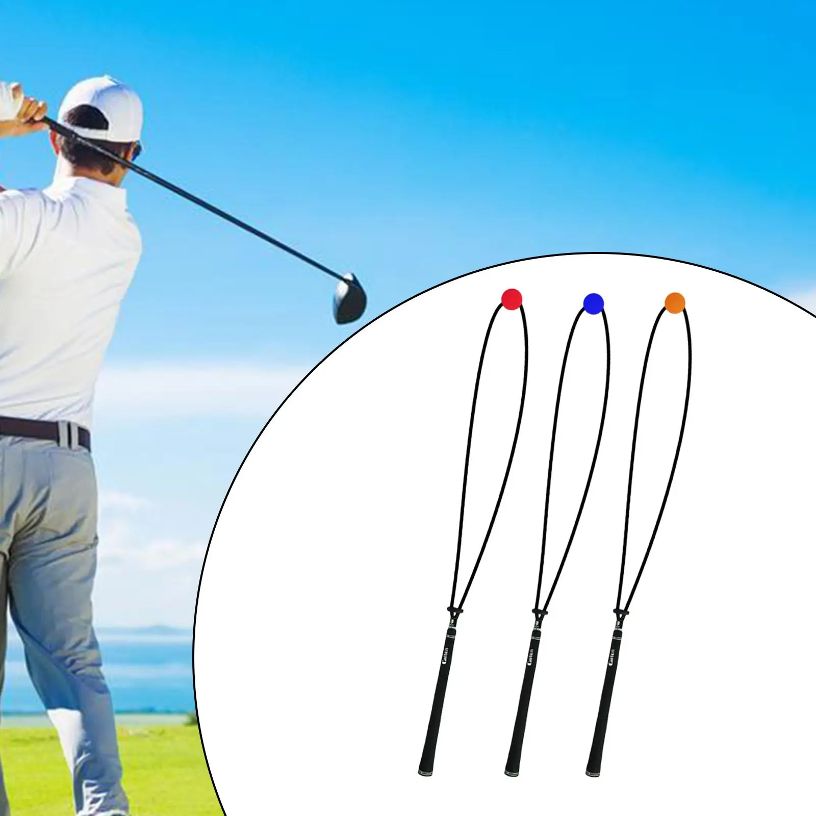 

Golf Swing Training Aid Elastic Rope Comfortable Grip Warm Up Golf Swing
