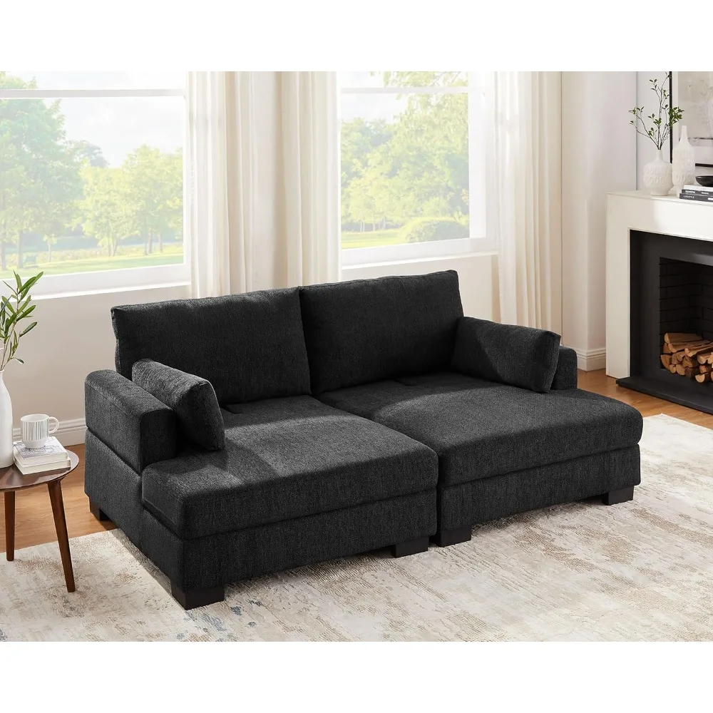 Multifunctional Loveseat Sofa, Easily Converts from to Sofa Bed, Comfortable Thick Seat Cushion, Suitable for Both Living Rooms