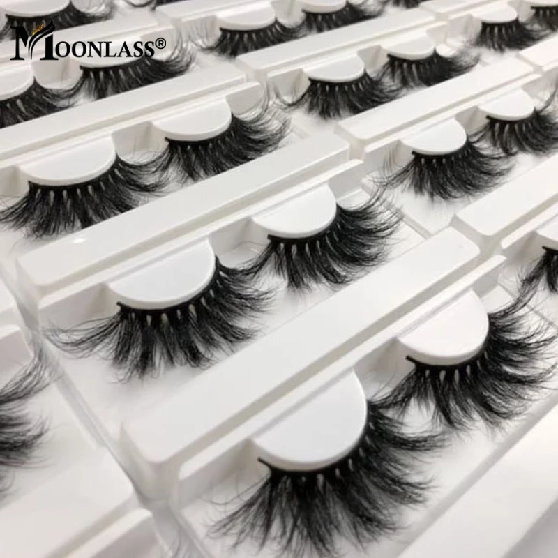 

Wholesale 10/50/100 Pairs 22-25mm Messy Fluffy Mink Lashes Extension 100% Handmade Dramatic Wispy Eyelashes Boxes Package Makeup