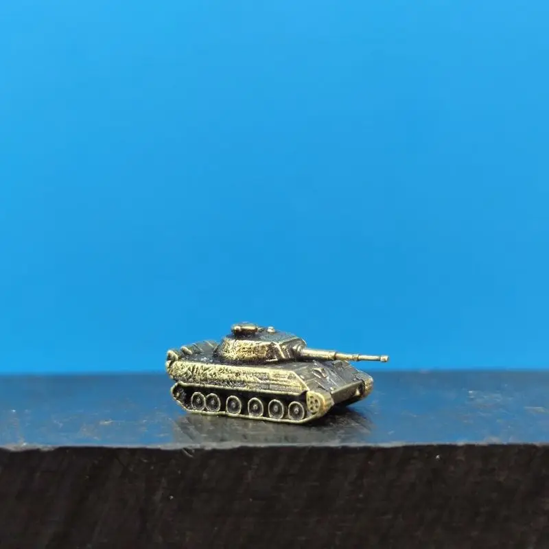 نموذج معدني لخزان النمر الألماني مصغر من النحاس، مجموعة مقياس T-34 السوفياتي، عرض الديوراما العسكري #5