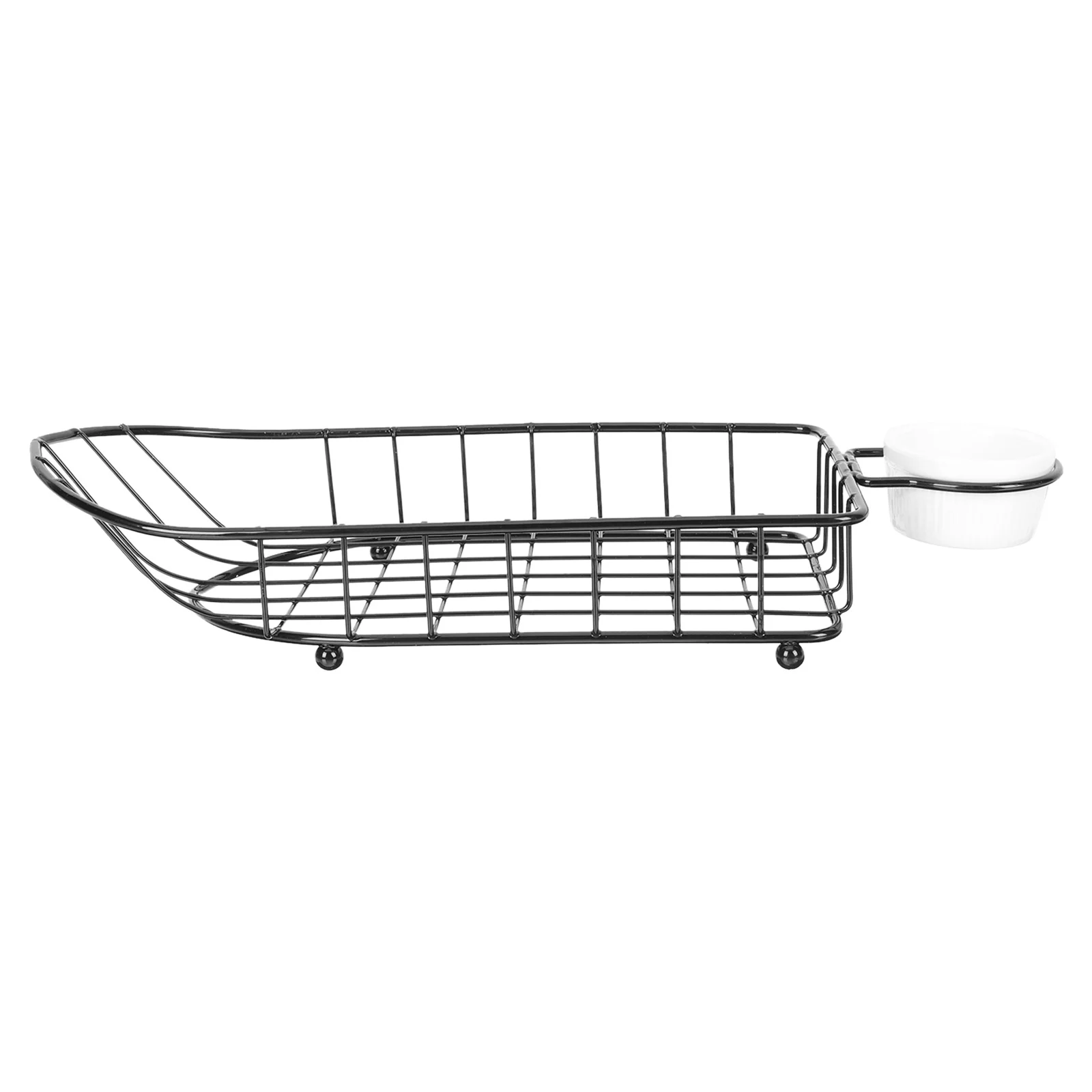 

1Set Iron Fruit Basket Large Capacity Boat Shaped Snack Basket Sauce Dish Design Restaurant Hotel Appetizer Rack Iron Food