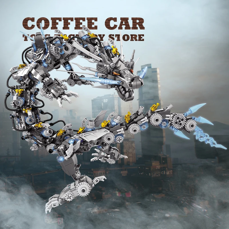 Mechanical Animal Building Bricks MOC Set Mech Dragon Blocks Children Toys Mecha Elk 3D Model Adult Boys Kids Birthday Gifts NEW