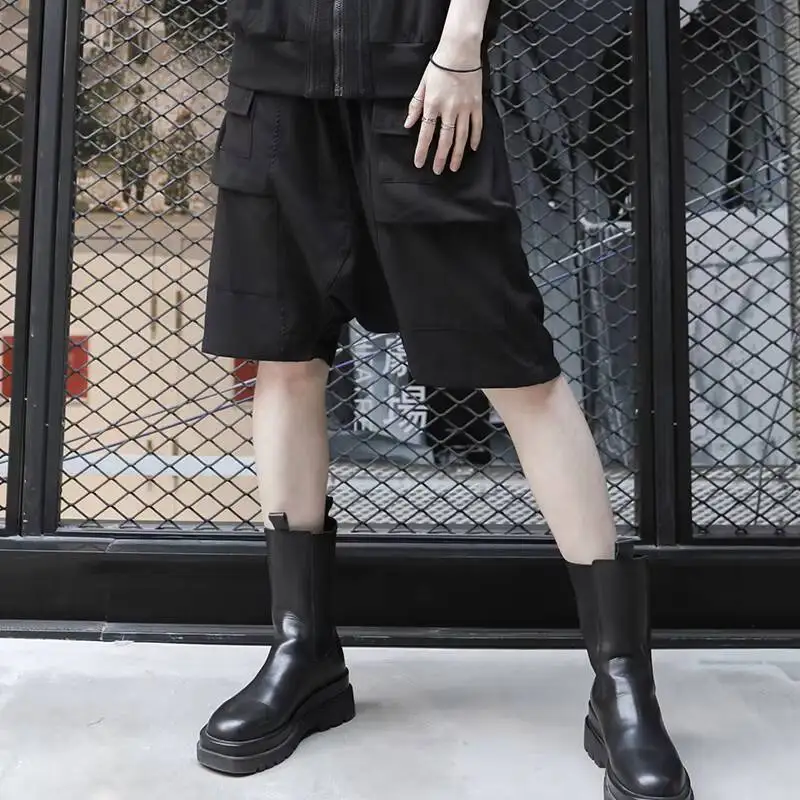 Ladies Short Sleeve Summer New Classic Dark Stitching Design Hip Hop Street Punk Loose Casual Oversized Shorts
