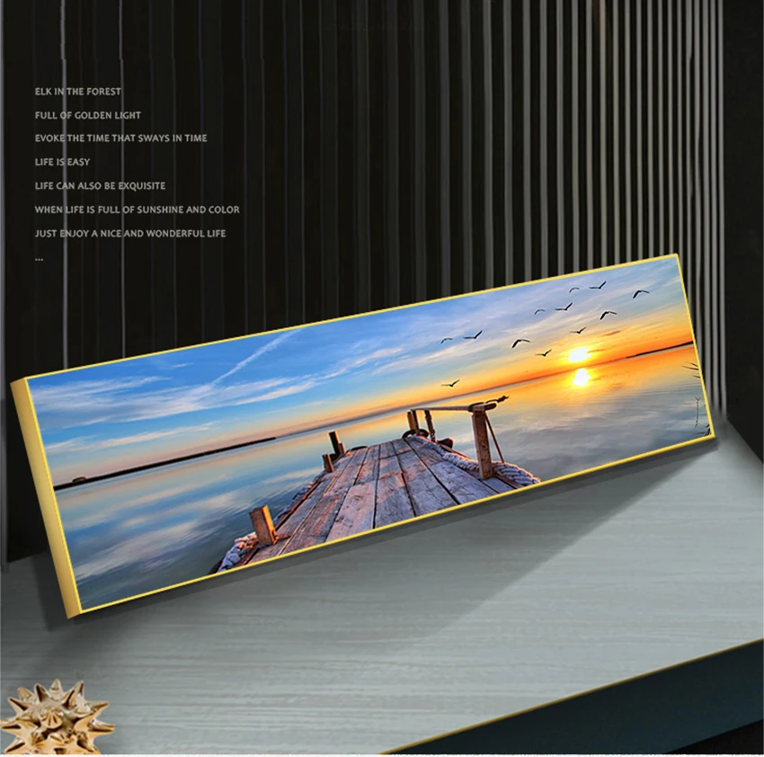 Canvas Painting Panorama Scandinavian Wall Art Picture for Living Room Sunsets Natural Sea Beach Landscape Posters and Prints