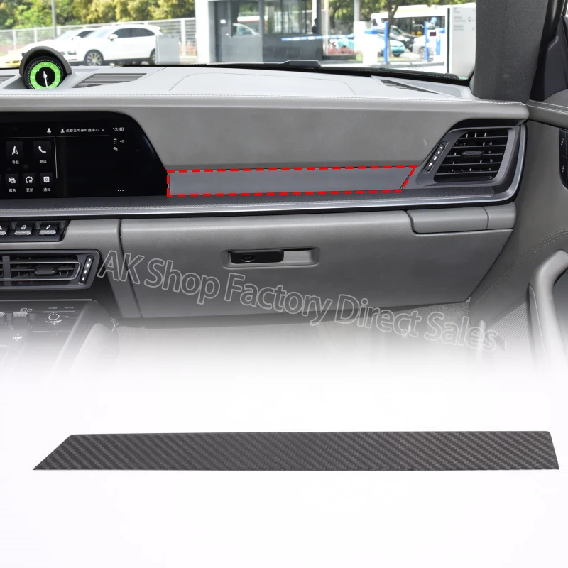 

For Porsche 911 992 2019-2024 Real Carbon Fiber Car Center Console Co-pilot Instrument Dashboard Panel Car Inner Accessories