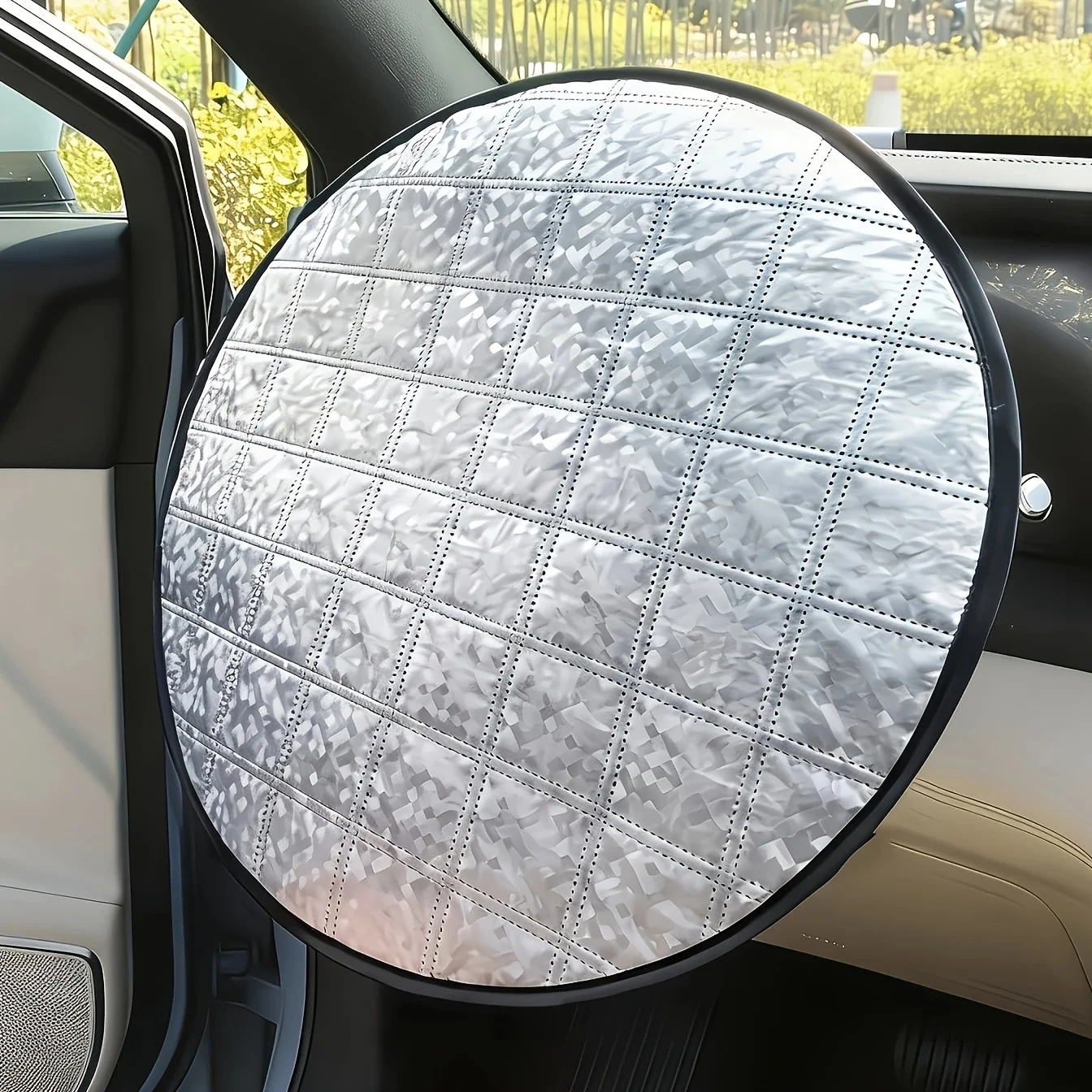 Car Steering Wheel Sun Shade Cover UV-Blocking Steering Sun Protection Cover 43CM Universal Sun Visor Protector Prevent Aging