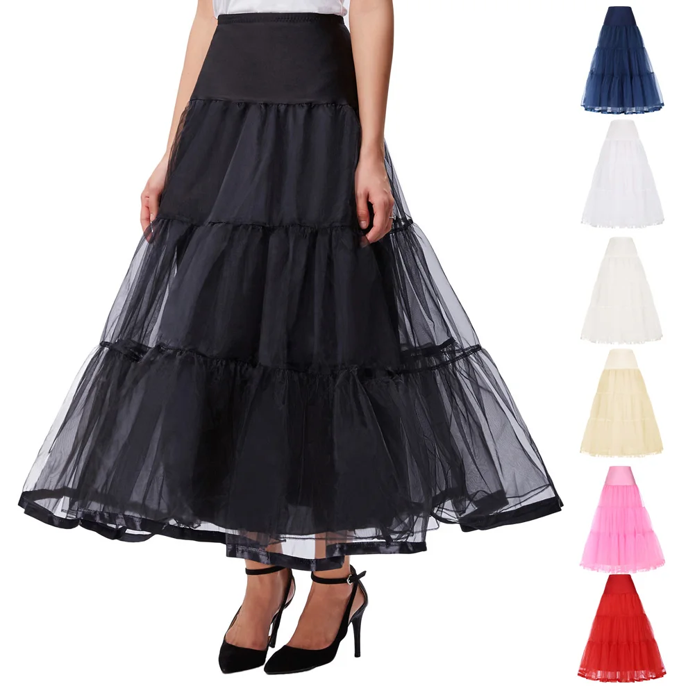 Grace Karin Women's Retro Dress Vintage Dress Crinoline Petticoat Underskirt Solid Lightweight Skirt Birthday Party Clothing