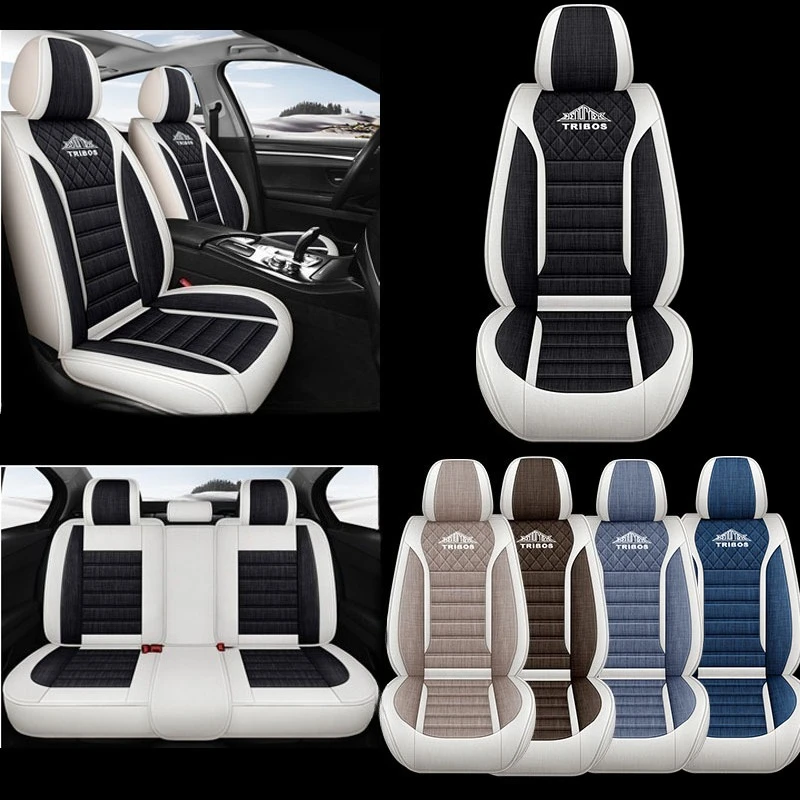

Universal 5-Seat Linen-Textured Full-Cover Car Seat Covers - Breathable, All-Season Comfort for Most Sedans, SUVs, and Trucks