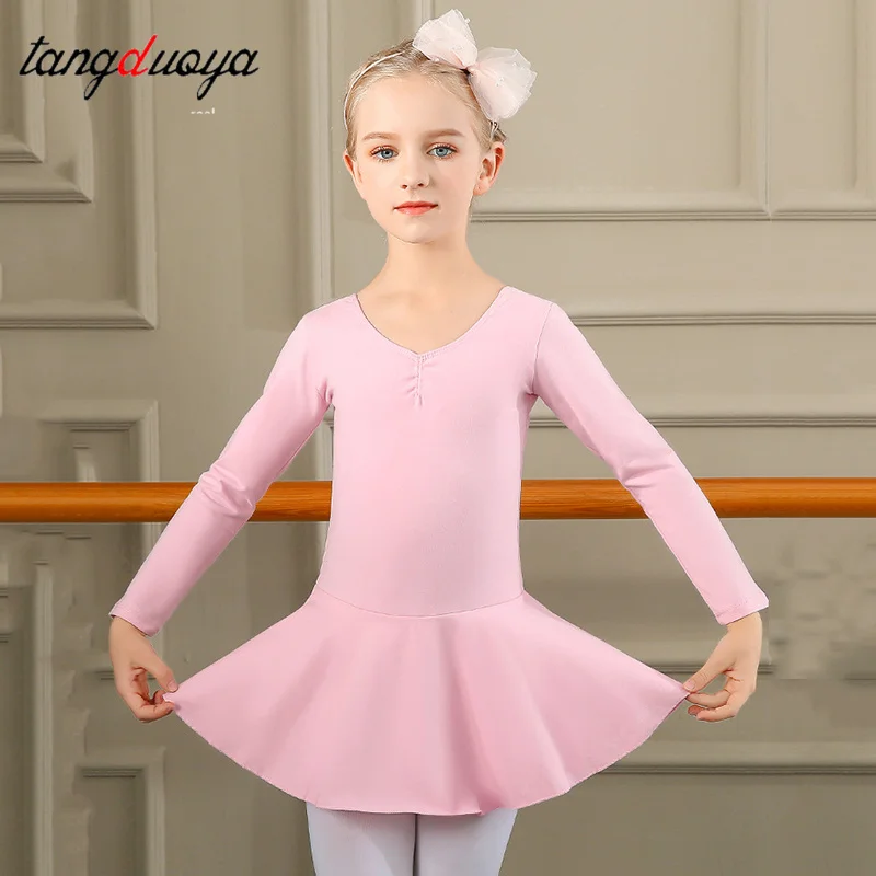 

Girls Ballet Leotards Bowknot Dance Dress Kids Short/Long Sleeve Gymnastic Leotards Cotton Children Gymnastics Bodysuits Dress
