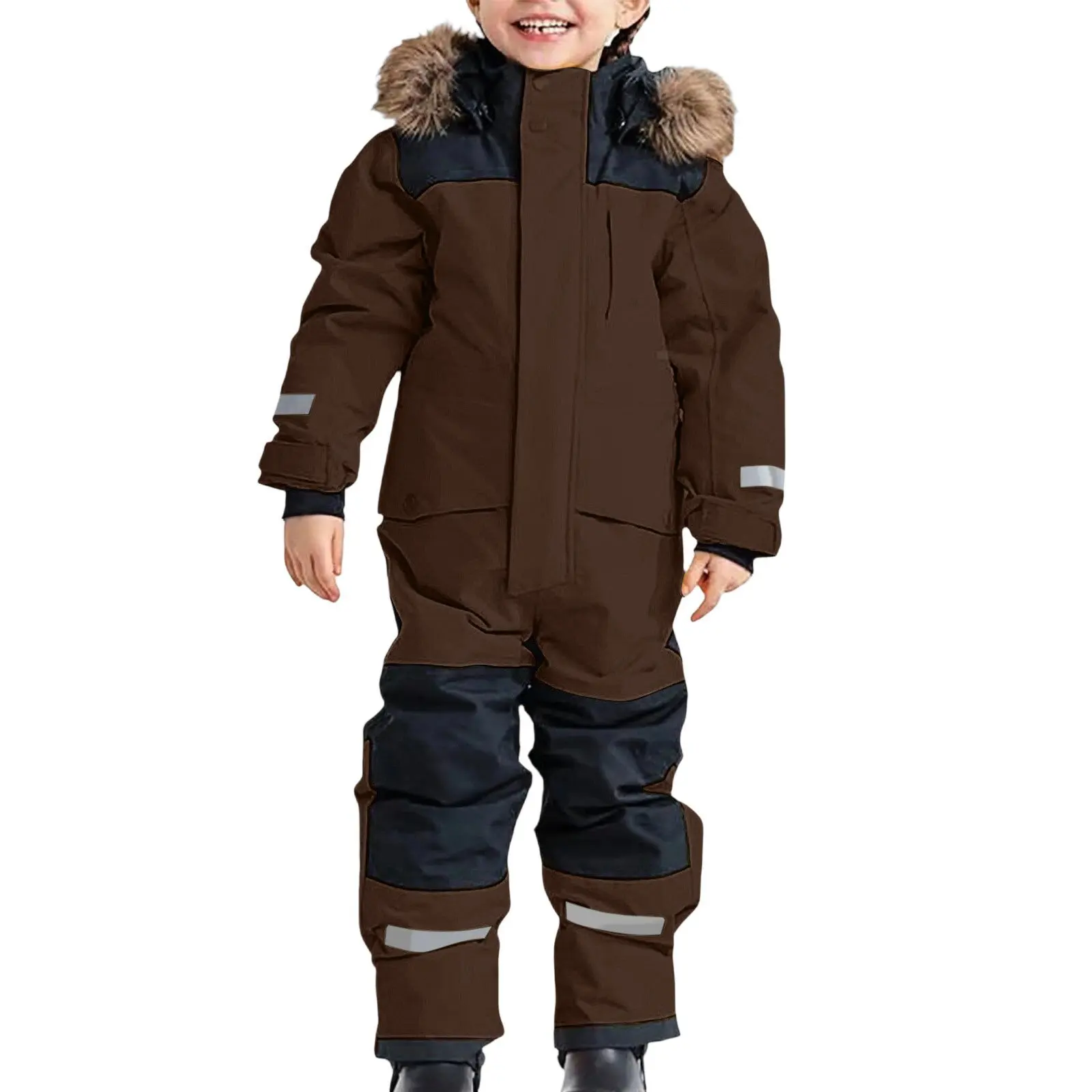 Neuer Winter-Outdoor-Kinder-Skianzug, Kälte- und winddicht, verdickter warmer leuchtender Skianzug für Männer und Frauen. – Detail 5