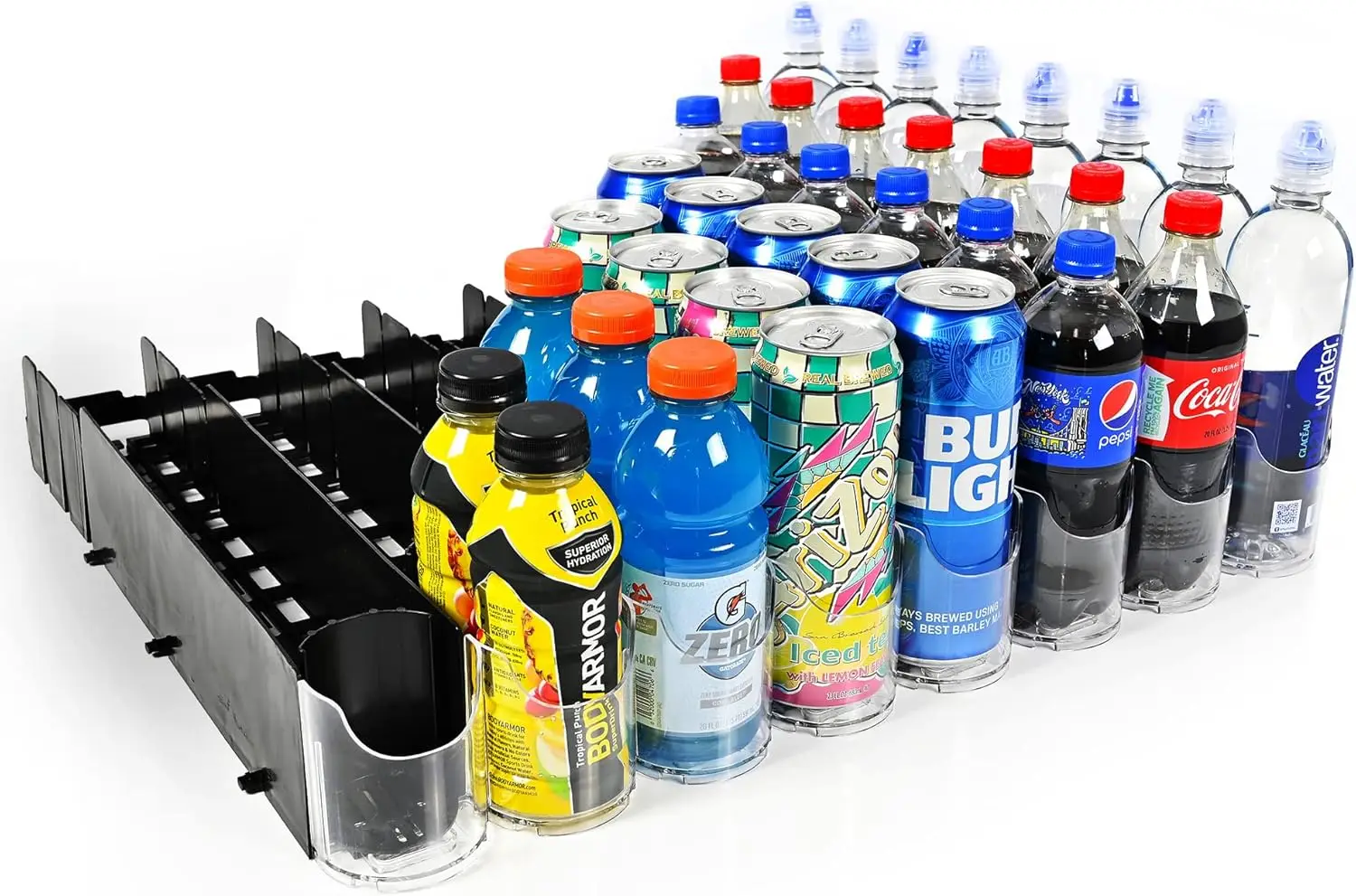 Visi-FAST Spring Push Drink Dispenser and Organizer for 20/25oz Beverages, Bottles and Cans