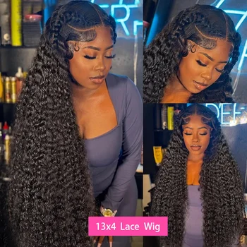 200 Density 40 Inch 13x6 Deep Wave Hd Lace Frontal Wigs Human Hair Curly Wigs Water Wave 13x4 Lace Front Wig For Black Women Wig - Image 3