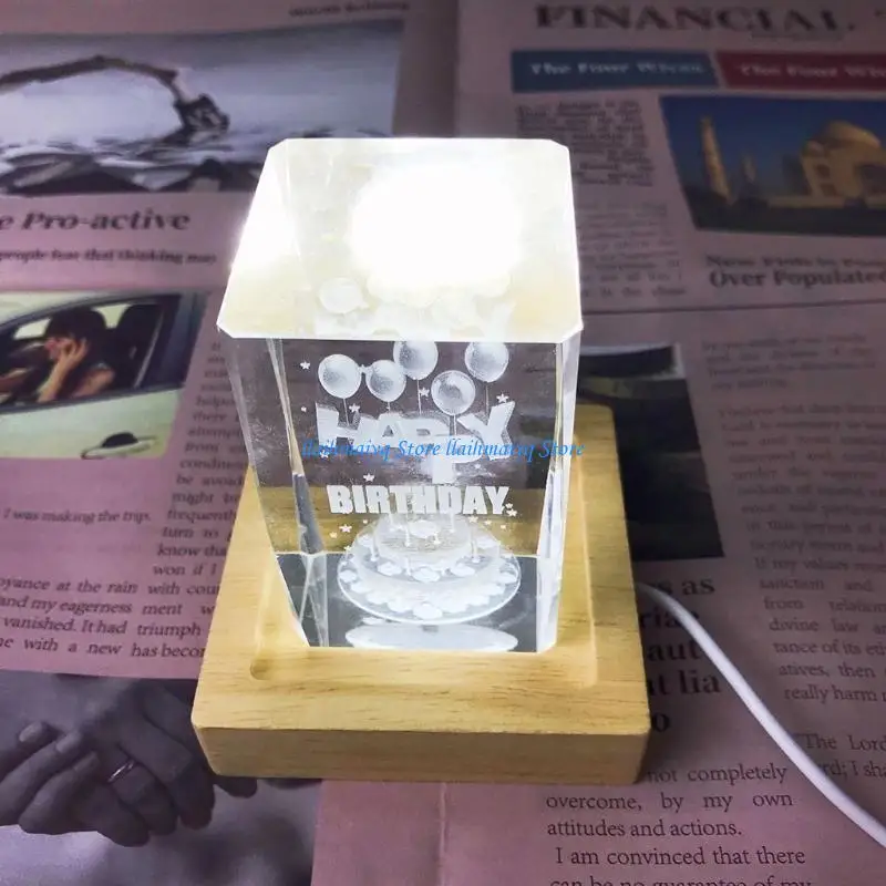 

573B Lighted Display Lamp Base Stand LED Lights Display Base for La-ser Crystal