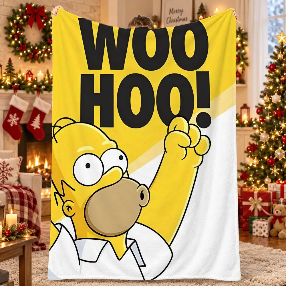 TV Series The Simpsons Throw Flannel Pet Blanket Cover Warm Soft Multifunctional Throw Universal  Bedsqread Holiday Gifts
