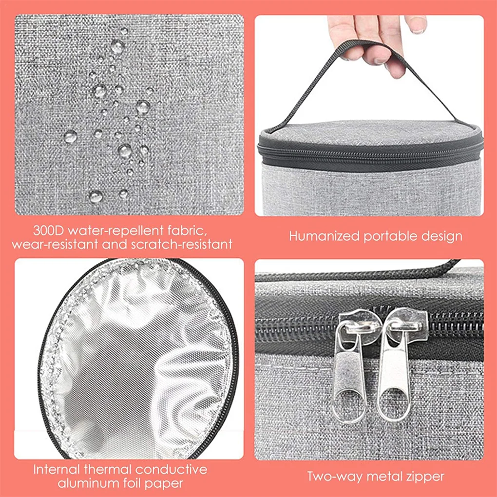 Car Bottle Warmer 40-60℃ 18W Portable Milk Bottle Warmer Electric Travel Drink Insulated Bag
