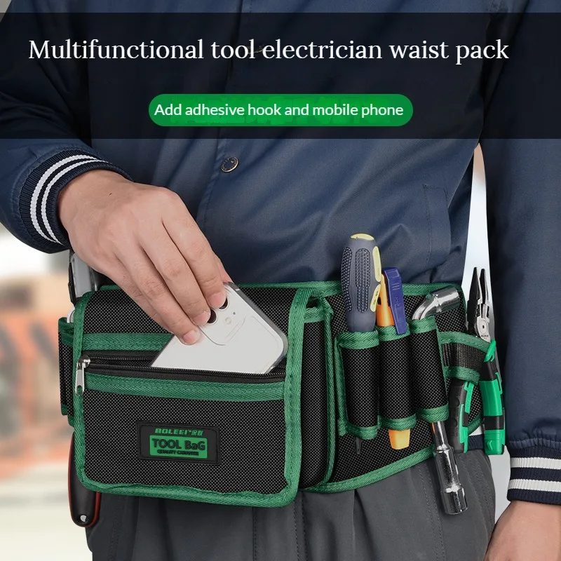 Multi-Pocket Electrician Waist Bags WithMagnet Multifunctional Carpentry Storage Carpentrytool Bags Wear-resistant Oxford Cloth