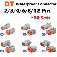 10 Sets DT 2P/3P/4P/6P/8P 22-16AWG Waterproof Deutsch Connector deutch connectors Plug Kit DT06-2S DT04-2P DT04-3P