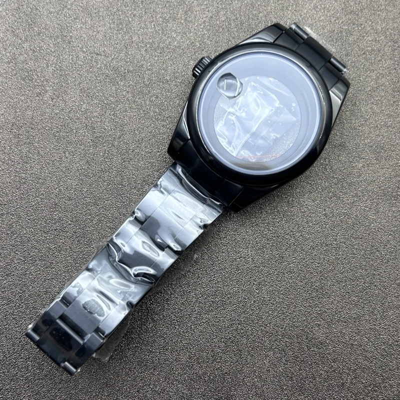 36/39 مللي متر لـ Oyster Perpetual حافظة من الفولاذ المقاوم للصدأ حزام مجموعة كاملة من حافظة مستديرة شطبة سوداء لحركة NH35/36