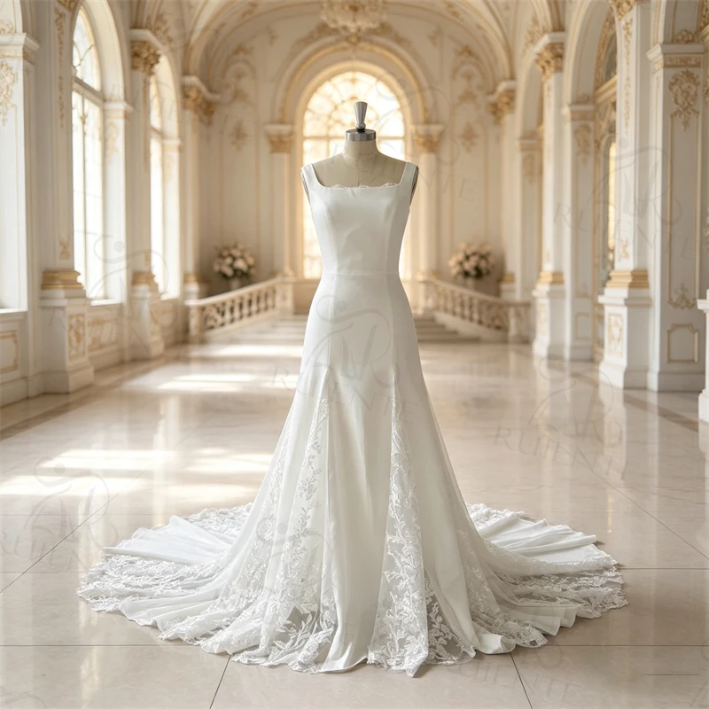 Ruiente Classic Light Wedding Dresses High-end Satin Wedding Party Dress Backless A-line Brides Wedding Dresses Customized 2026
