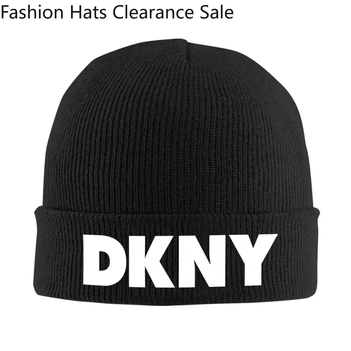 DKNY LOGO Knitted Bonnet Caps 100% Acrylic Fashion Keep Warm Hats