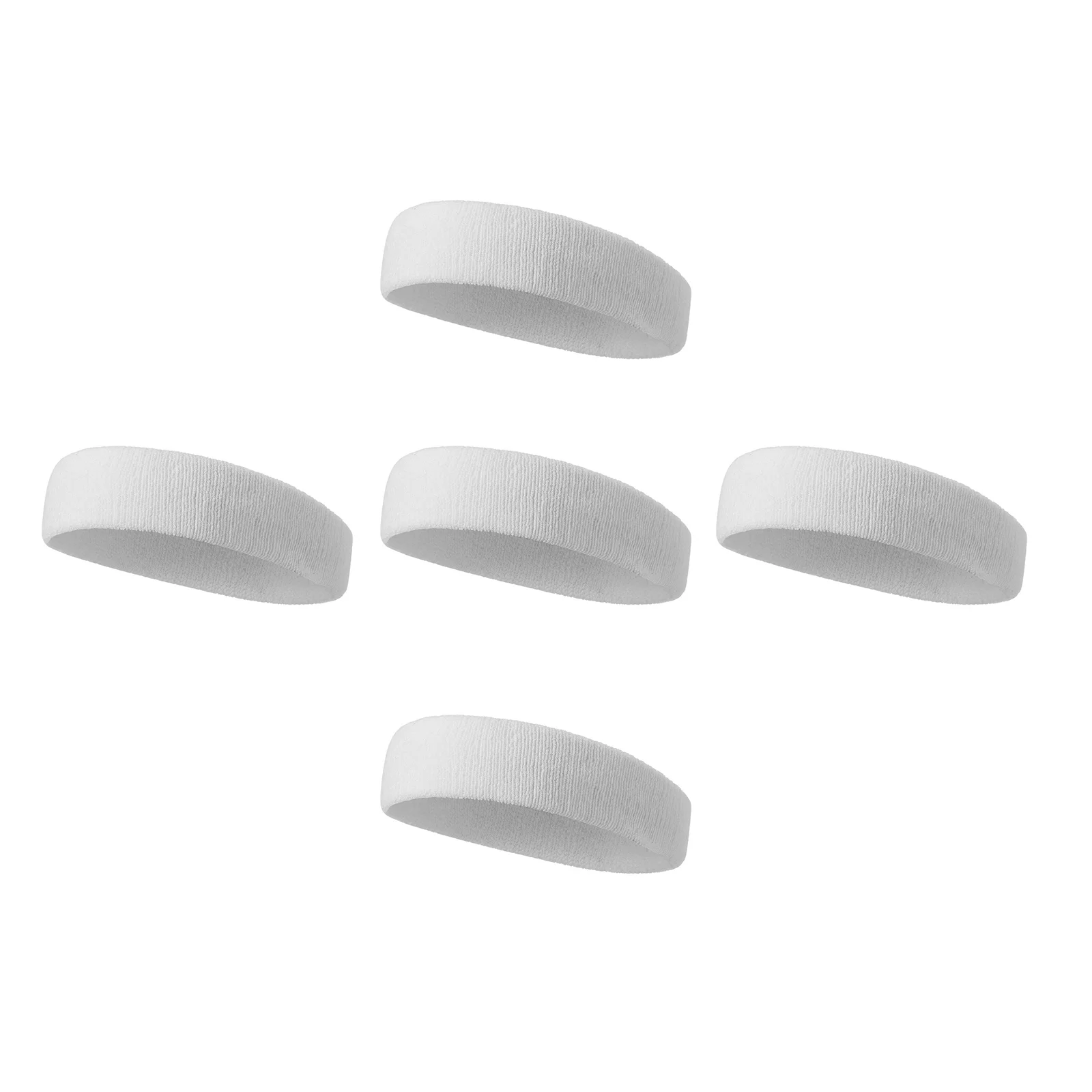 5 Pcs Sweat Absorbing Headbands for Sports Fitness Elastic Cotton Hair Bands Lightweight Comfortable Anti Sweat Bands