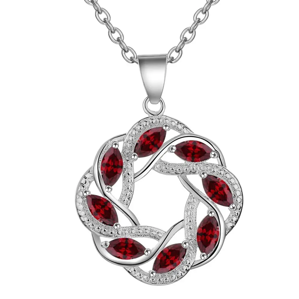 925 Sterling zilveren ketting hanger paarse zirkoon voor vrouwen bruiloft verlovingssieraden kristal zirkonium mode vakantie cadeau