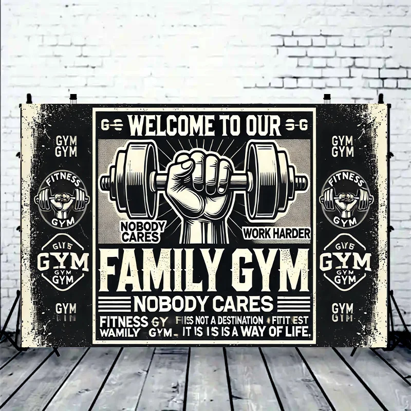 A Motivational Family Gym Shower Curtain: Transform Your Bathroom into a Fitness Haven with This Inspiring Design Featuring