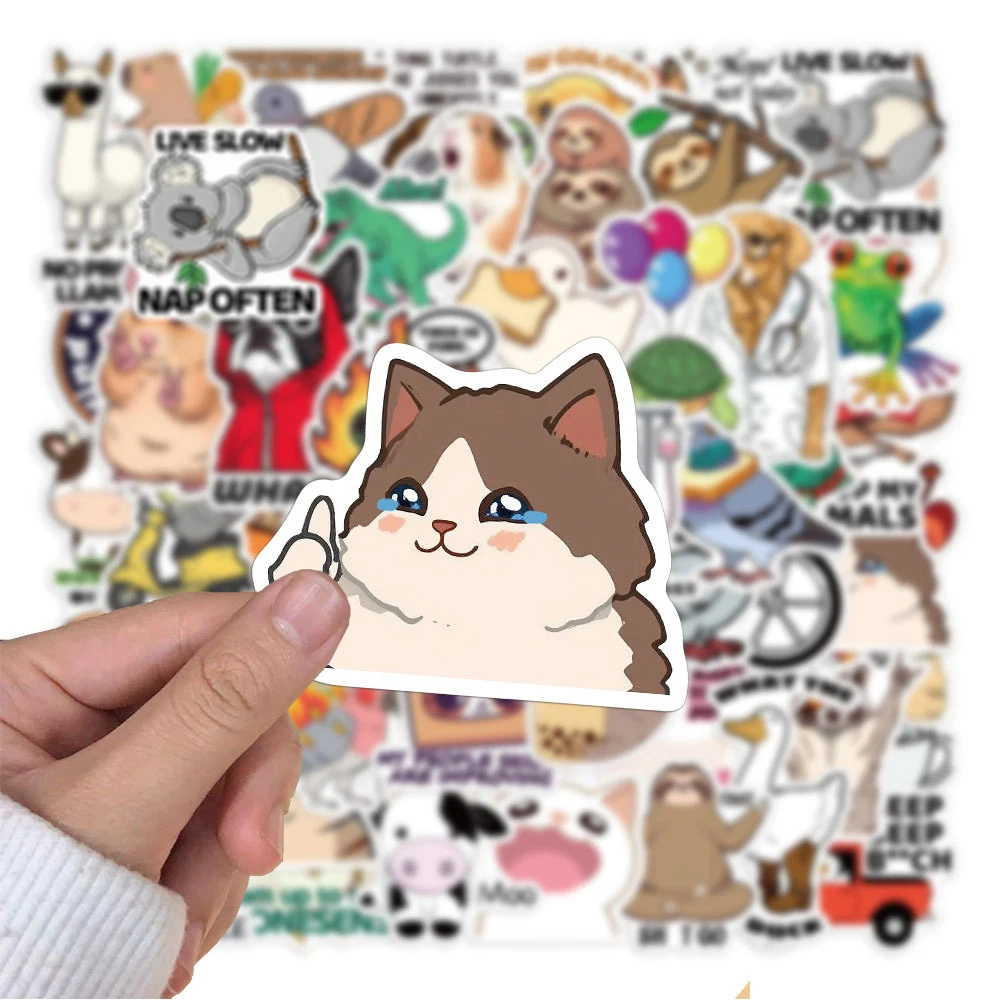 

10/30/50pcs Cute Animal Cartoon Graffiti Stickers Funny Creative Decals Kid Toy DIY Luggage Stationery Laptop Decoration Sticker