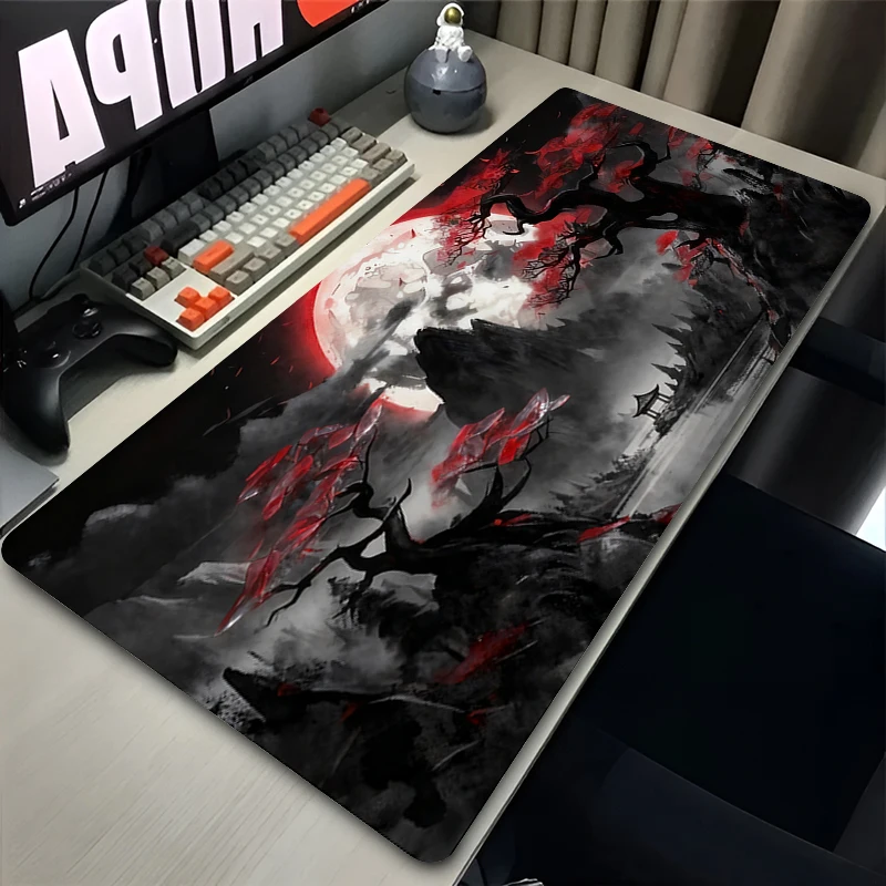 

Mouse Pads Red And Black Art Landscapes Desk Mat Protector Gaming Mousepad Office Table Decor Keyboard Pad Computer Gamer Mats