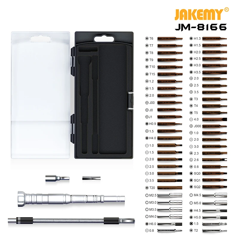 JAKEMY JM-8166 Precision Magnetic Screwdriver Set Phillips Torx Bits Screw Driver for Mobile Phone PC Glasses Repair Tools Kit