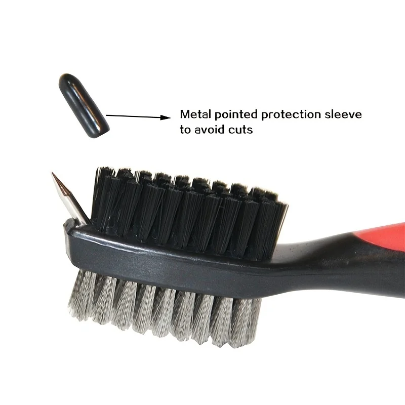 فرشاة تنظيف نادي الجولف، فرشاة تنظيف نادي الجولف المحمولة متعددة الوظائف على الوجهين مع حلقة سحب